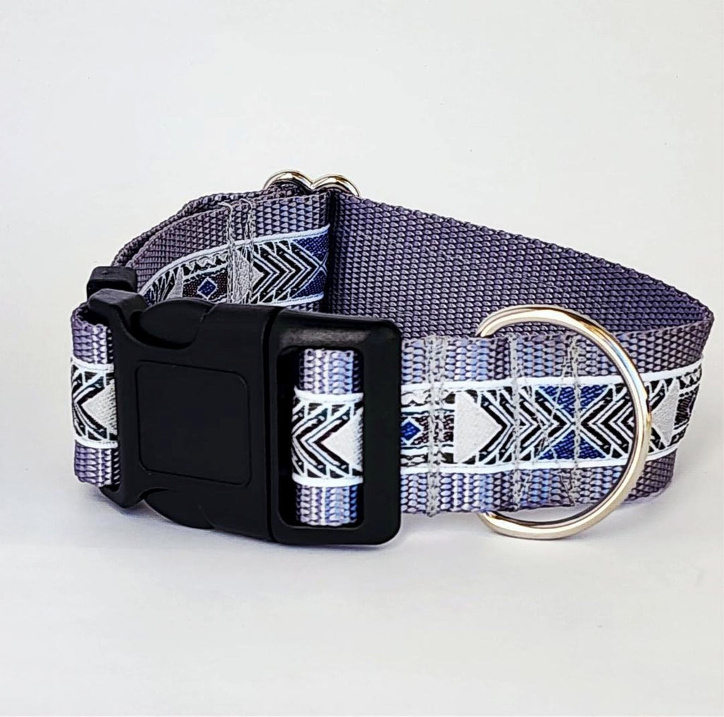 1.5" Gray Southwest Dog Collar, Martingale, or Leash image 1