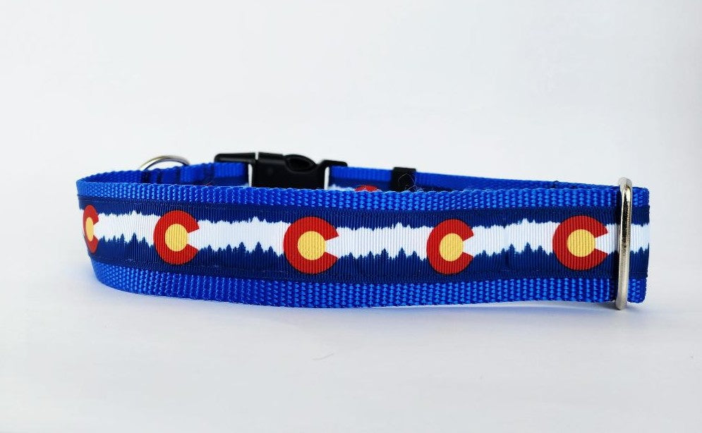 1.5" Blue Colorado Dog Collar image 1
