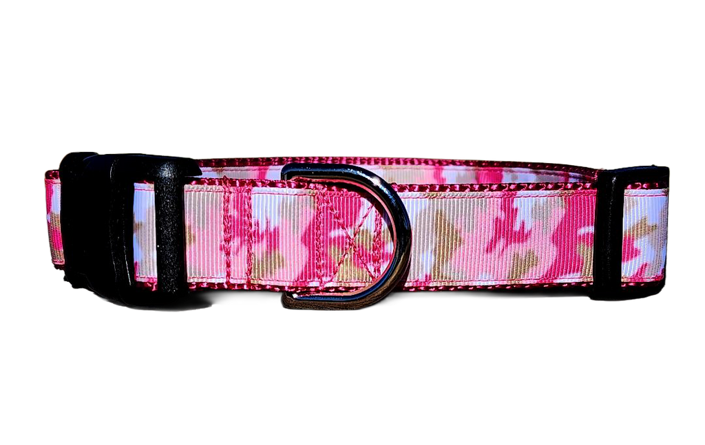 1" Pink Camo Dog Collar or Leash