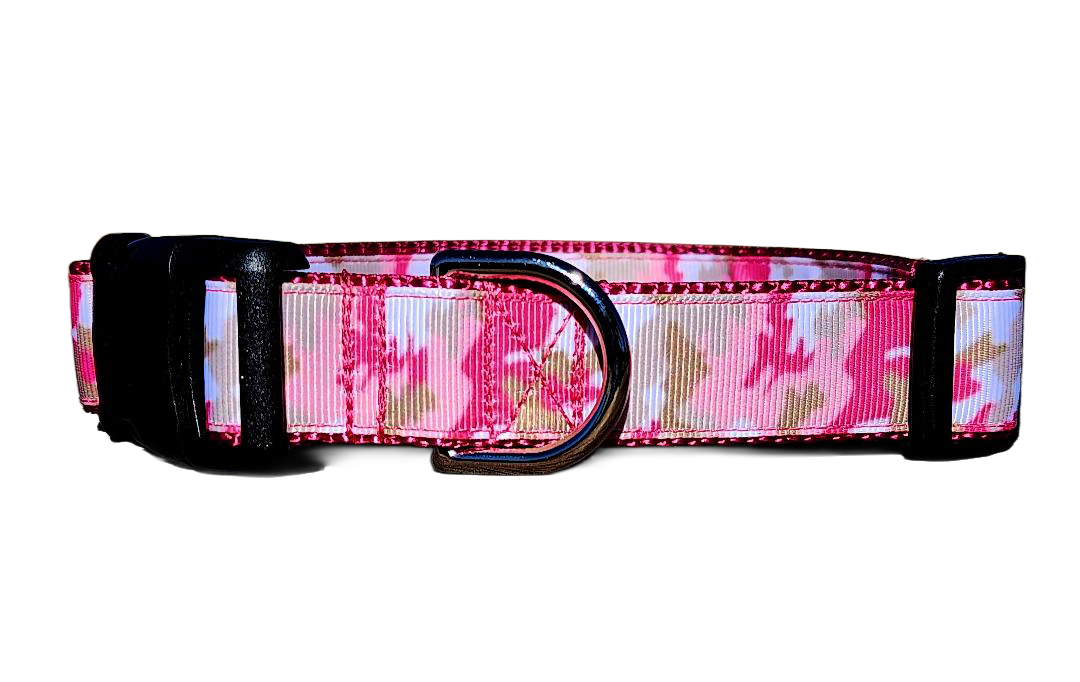 1" Pink Camo Dog Collar or Leash