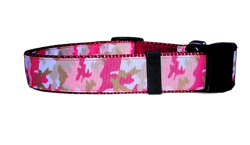1" Pink Camo Dog Collar or Leash