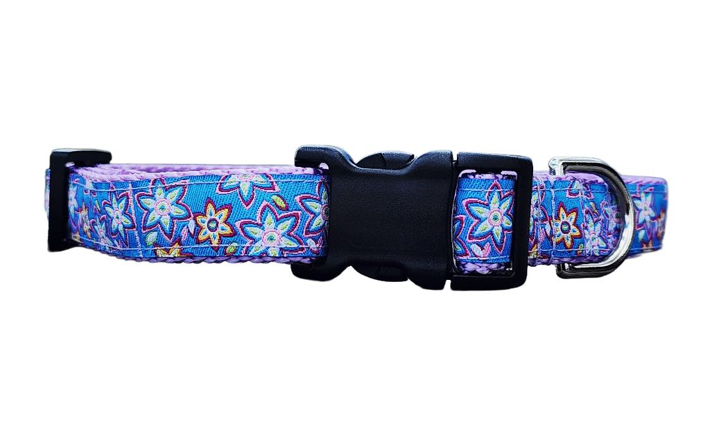 3/4" Lilac Floral Dog Collar or Leash