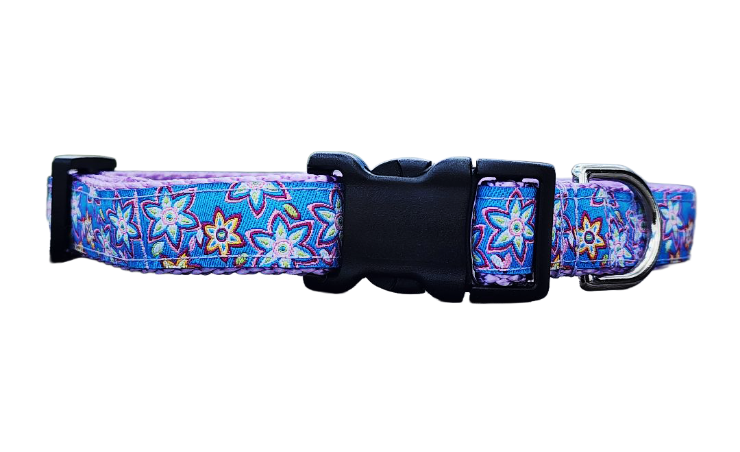 3/4" Lilac Floral Dog Collar or Leash