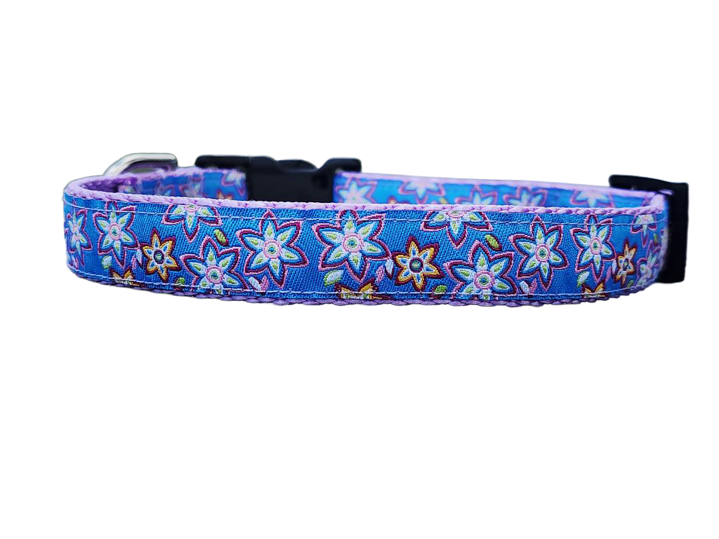 3/4" Lilac Floral Dog Collar or Leash