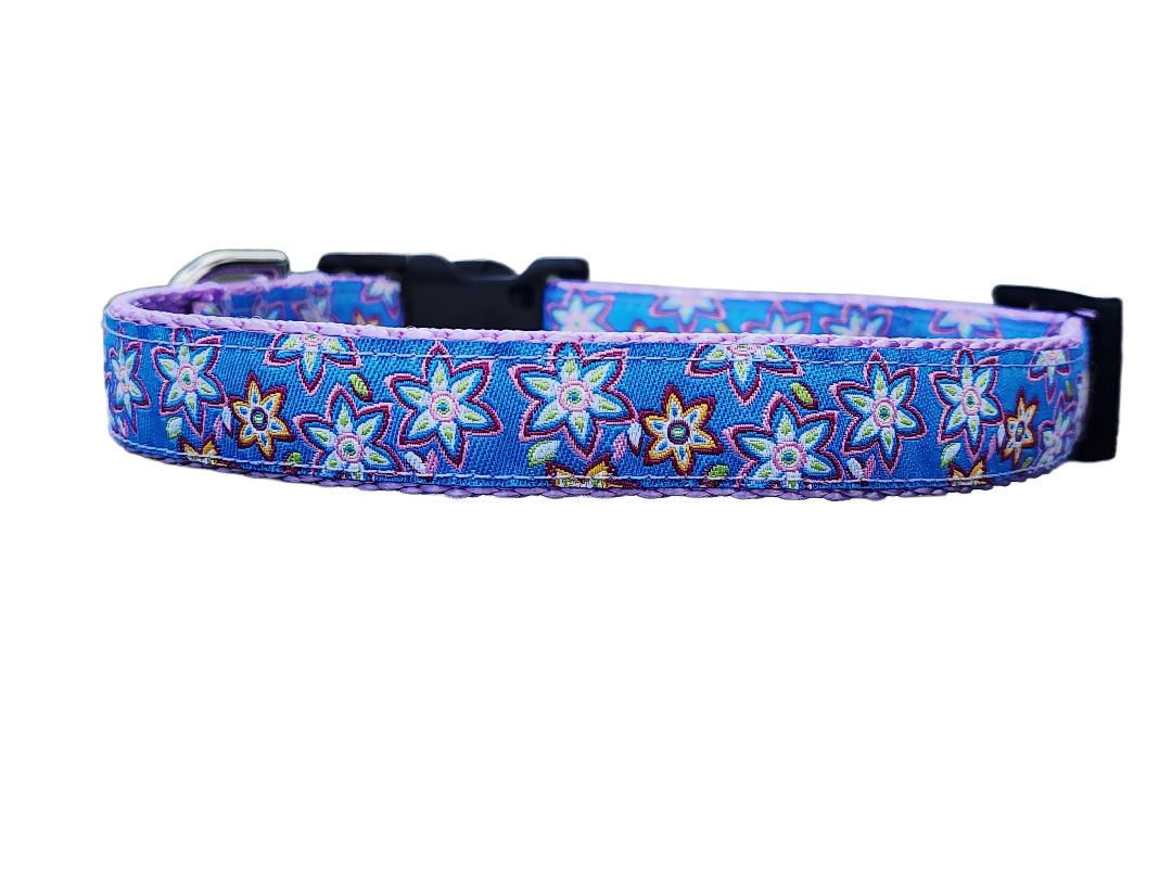 3/4" Lilac Floral Dog Collar or Leash