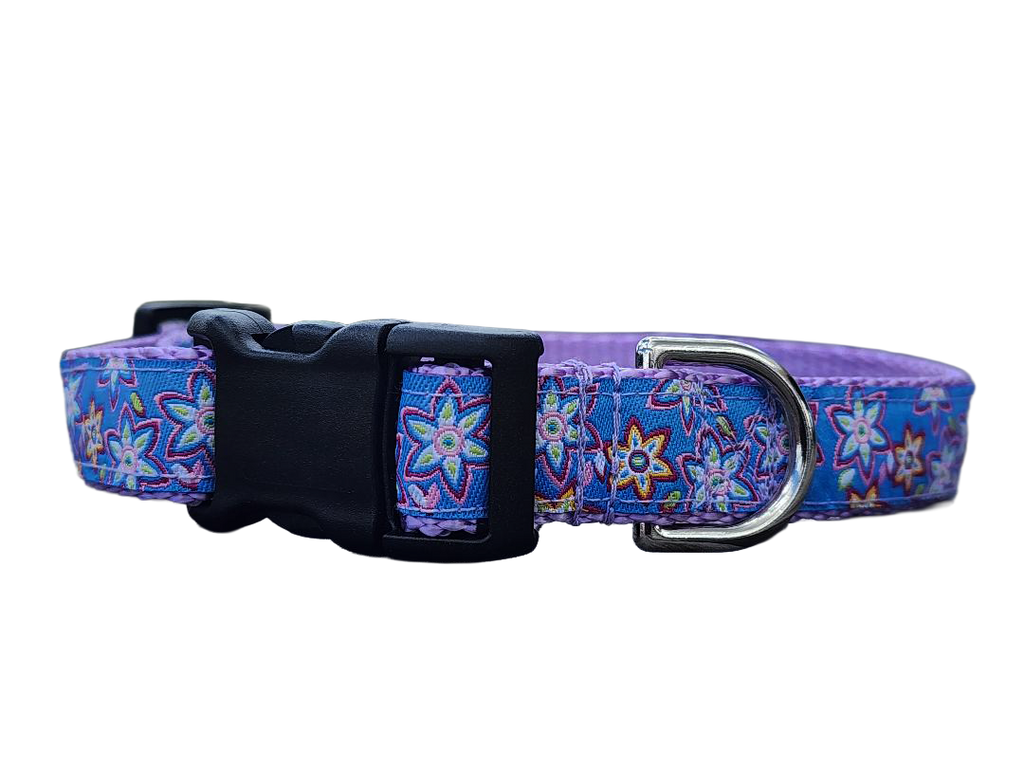 3/4" Lilac Floral Dog Collar or Leash