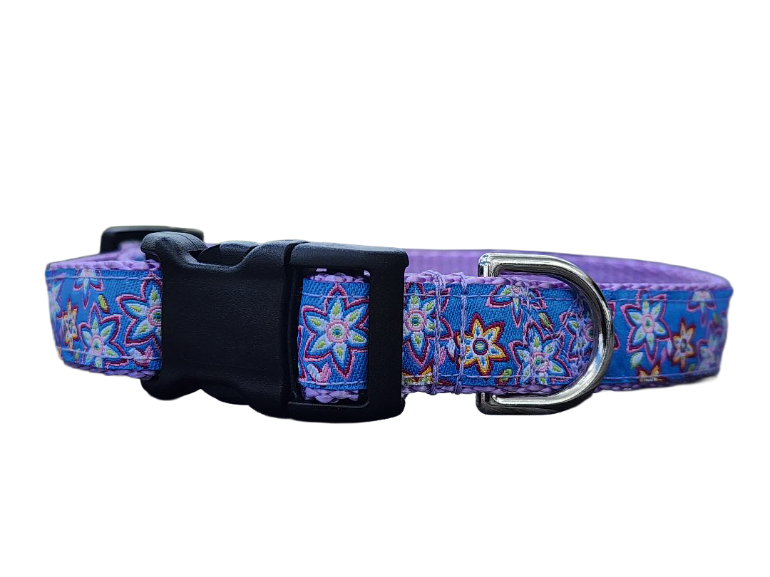 3/4" Lilac Floral Dog Collar or Leash