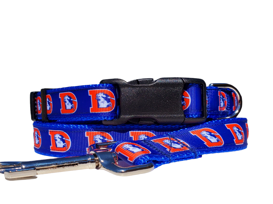 1" Retro Broncos Dog Collar or Leash image 0