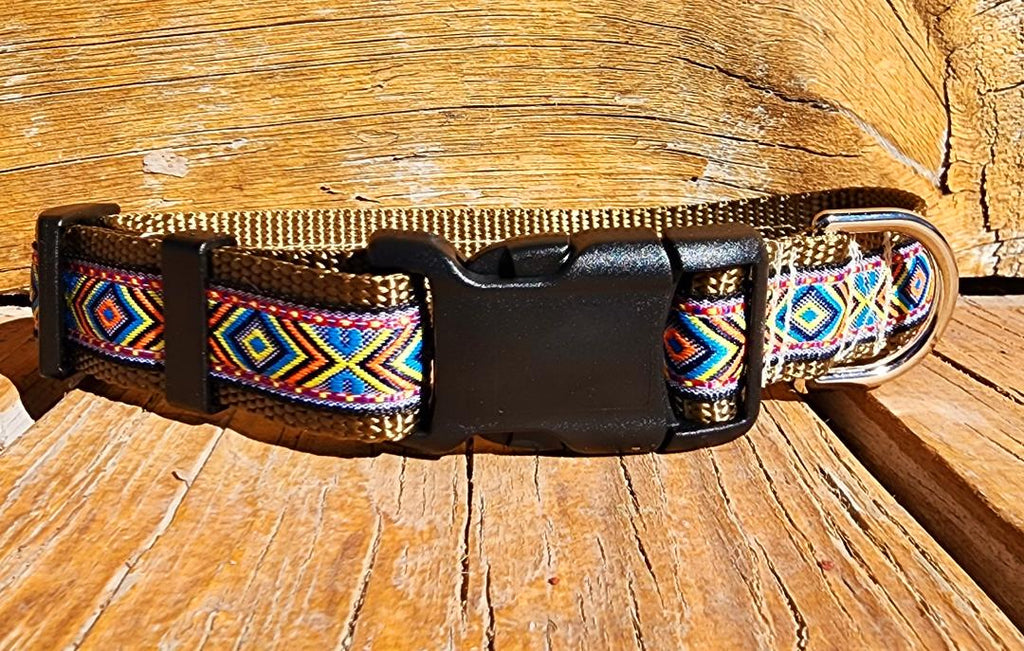 1" Tan Southwest Dog Collar, Leash, or Martingale 1" Wide image 2