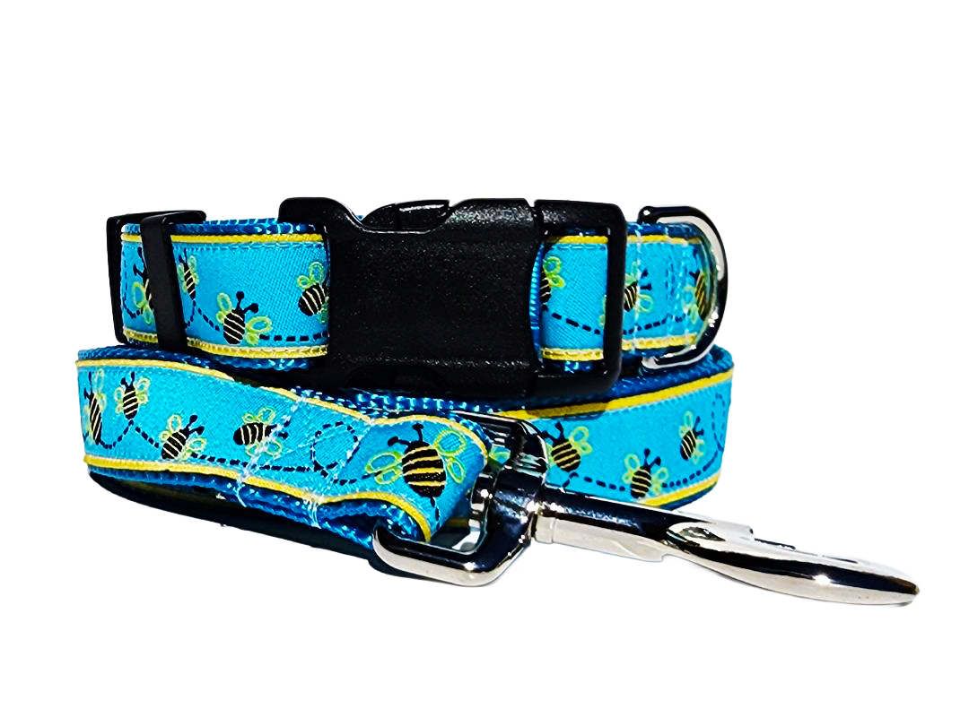 1" Bee Dog Collar, Martingale, or Leash image 1