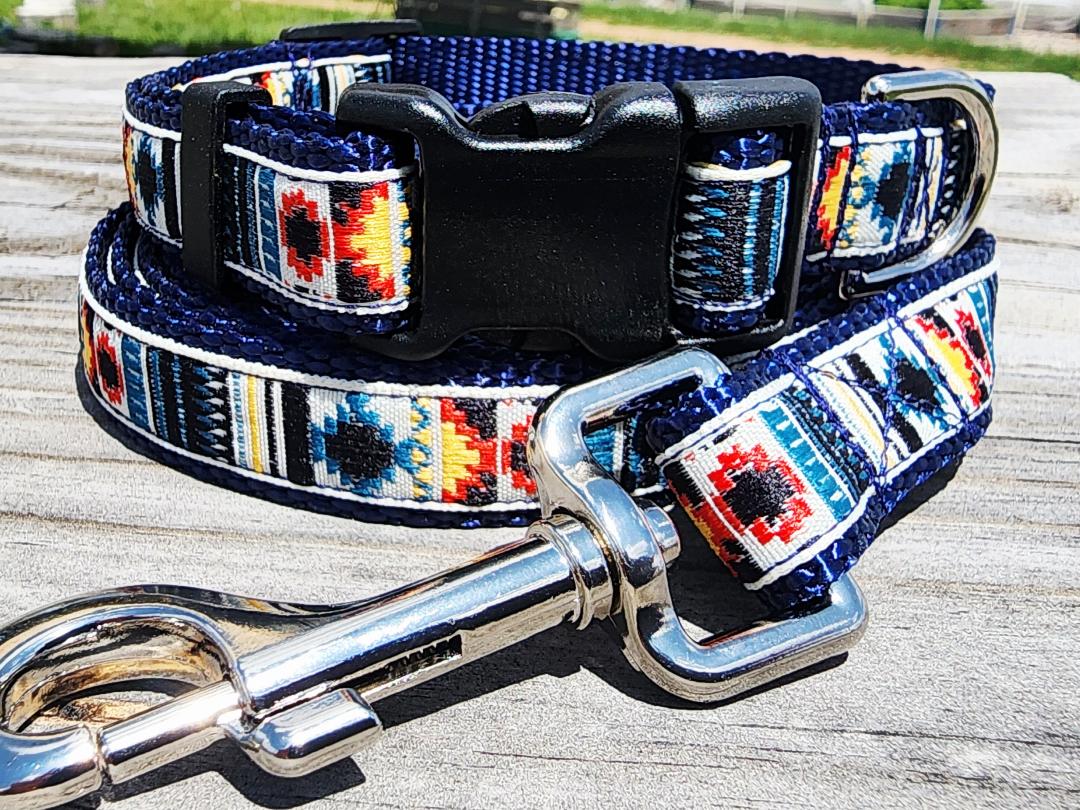 3/4" Southwest Dog Collar, Leash, or Martingale image 0