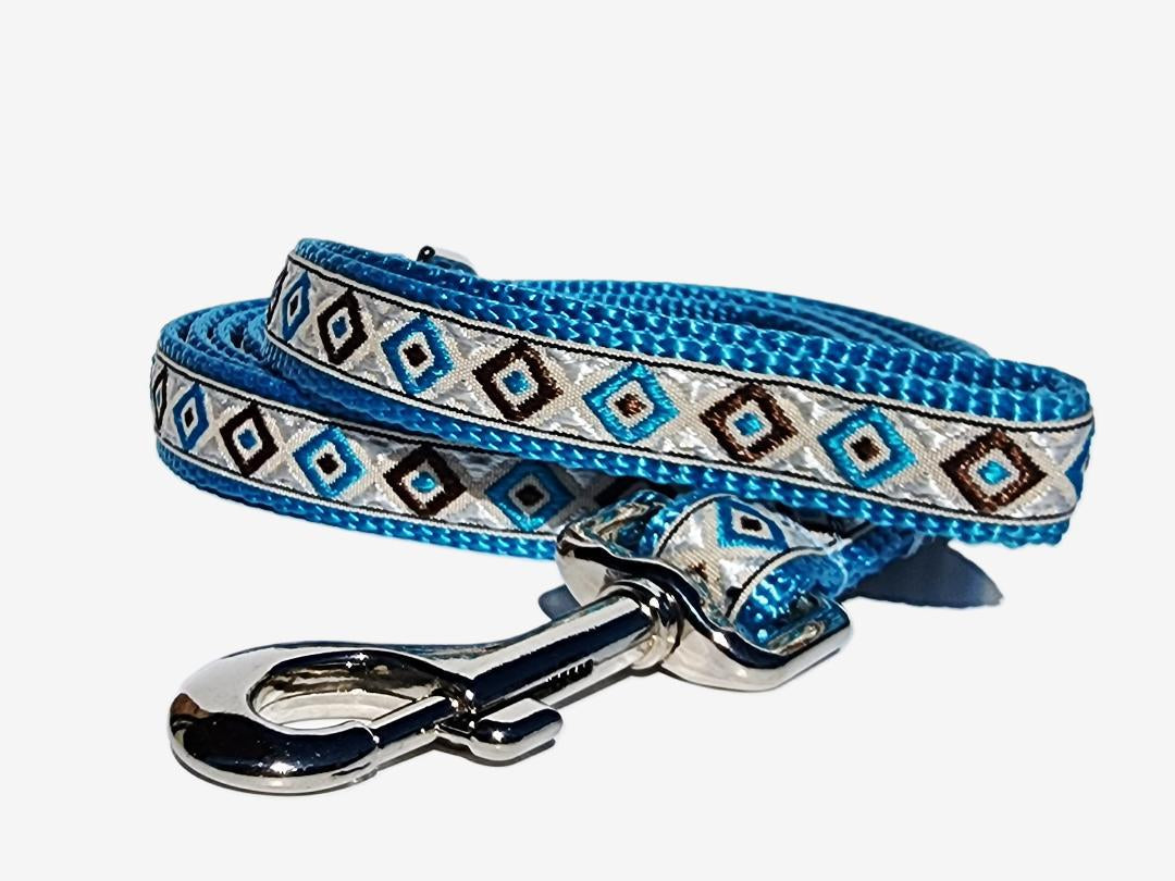 3/4" Blue Southwest Dog Collar, Leash, Martingale, Harness image 2