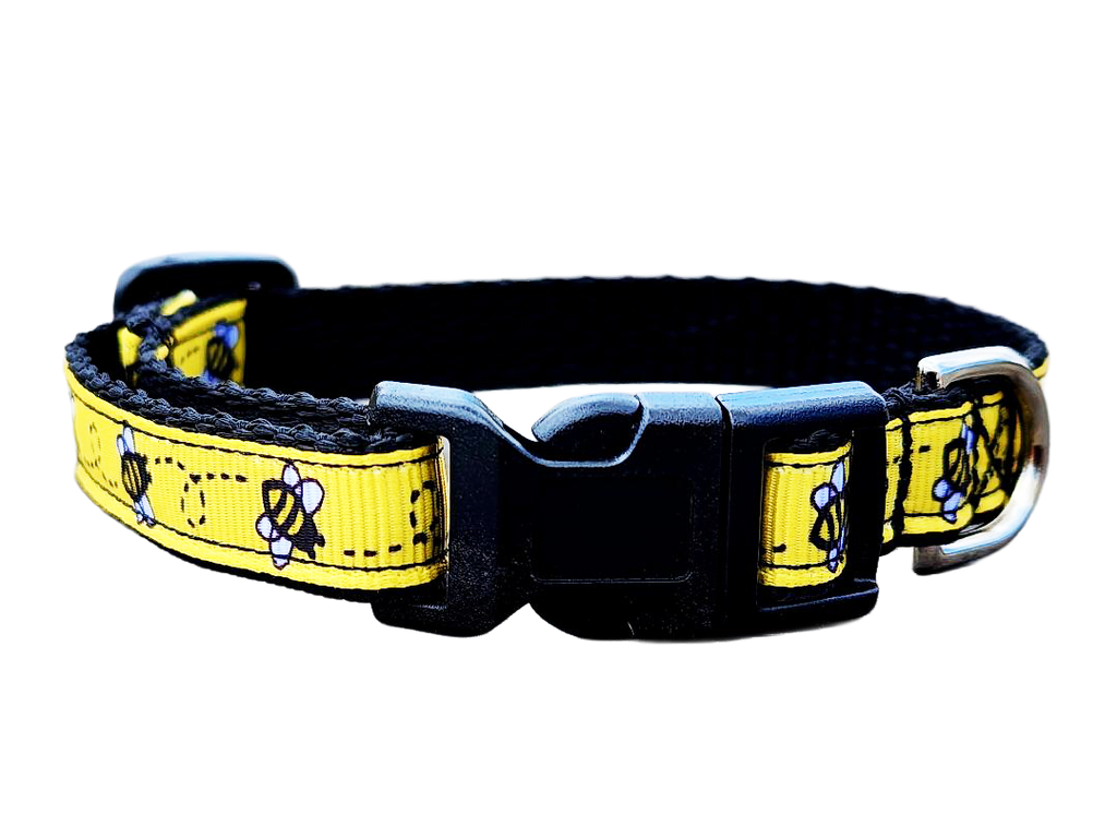 1/2" Black Bee Dog Collar or Leash