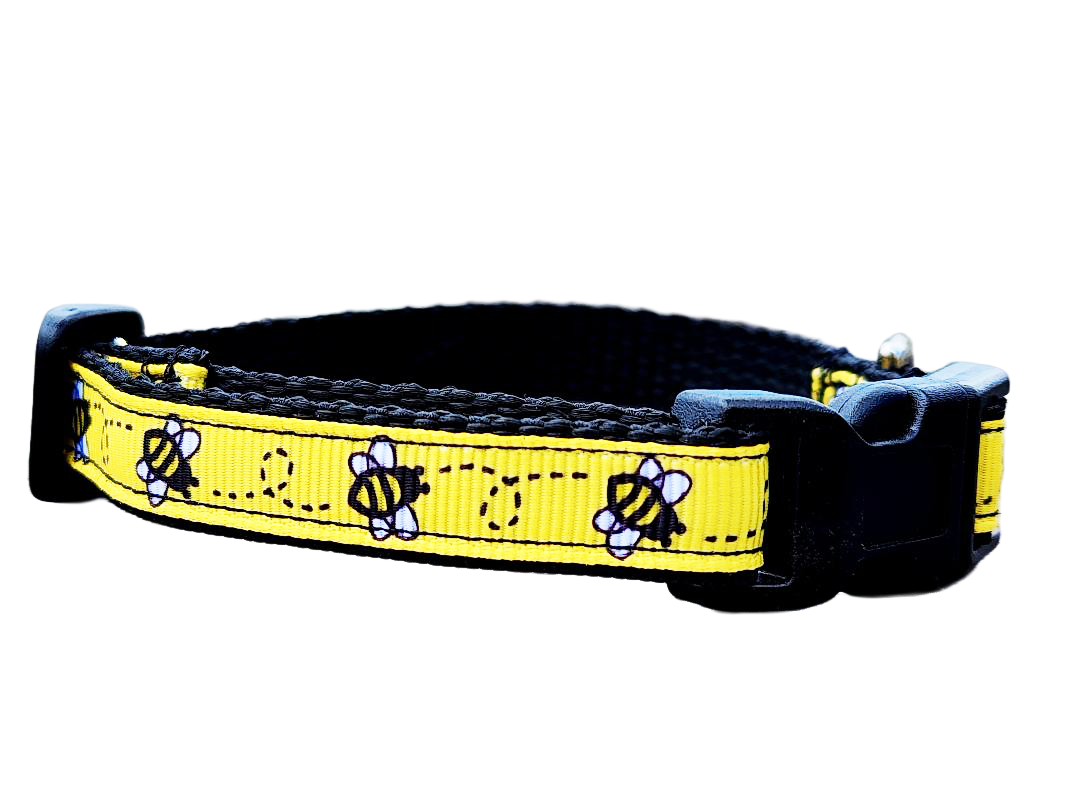 1/2" Black Bee Dog Collar or Leash
