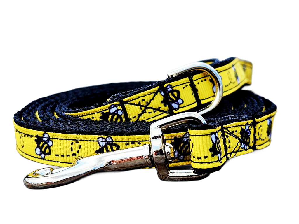 1/2" Black Bee Dog Collar or Leash