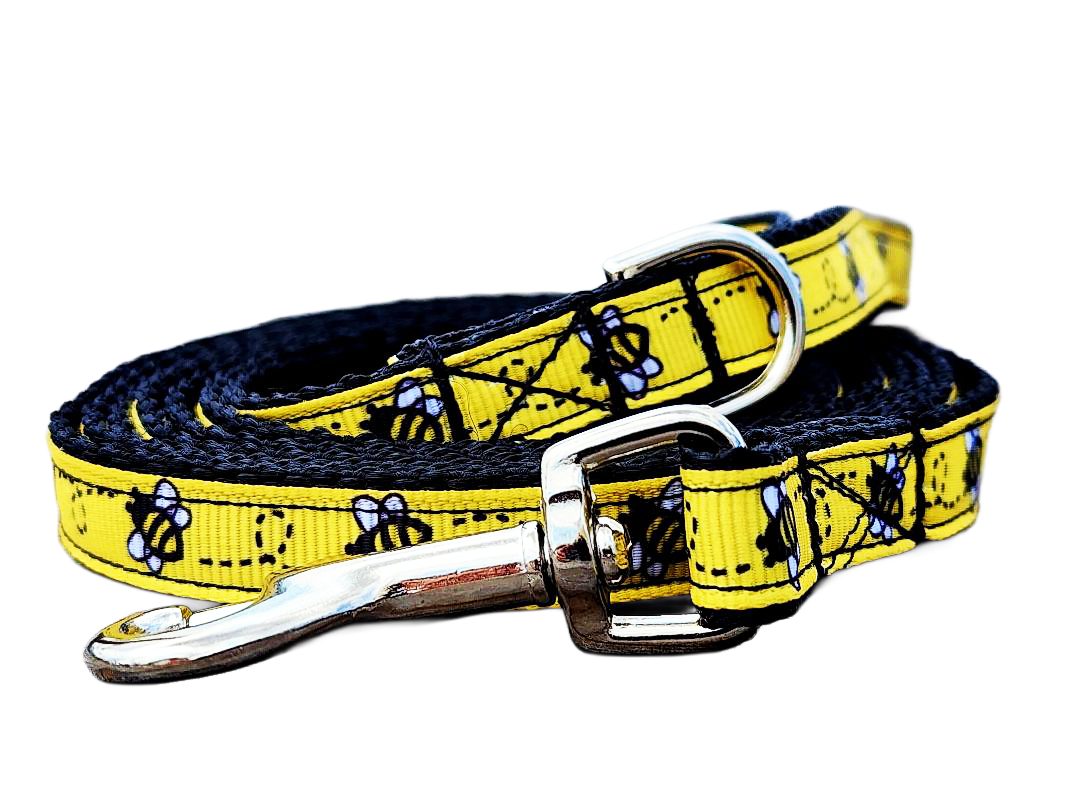 1/2" Black Bee Dog Collar or Leash