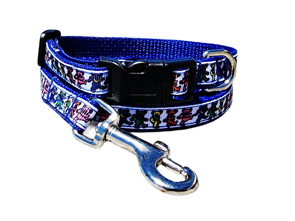 1/2" Blue Dancing Bears Collar or Leash