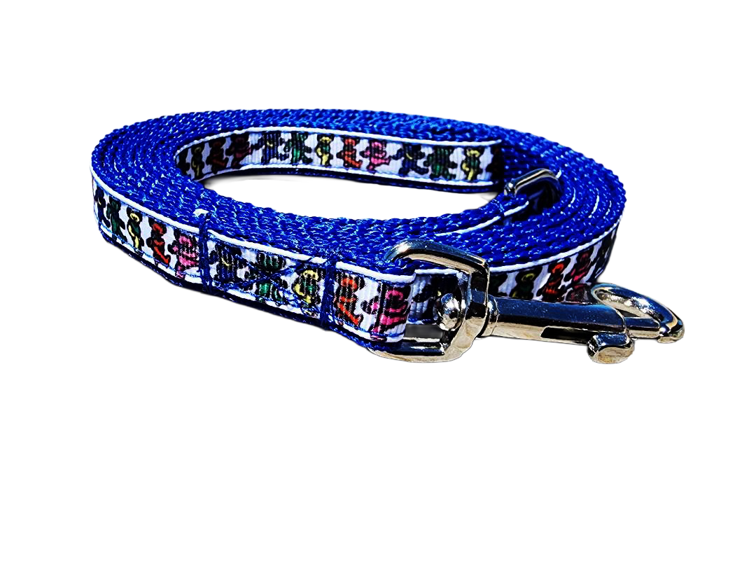 1/2" Blue Dancing Bears Collar or Leash