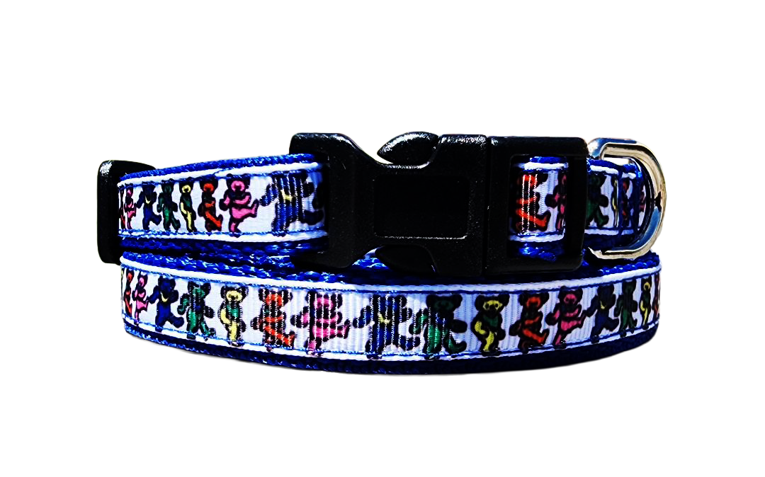 1/2" Blue Dancing Bears Collar or Leash