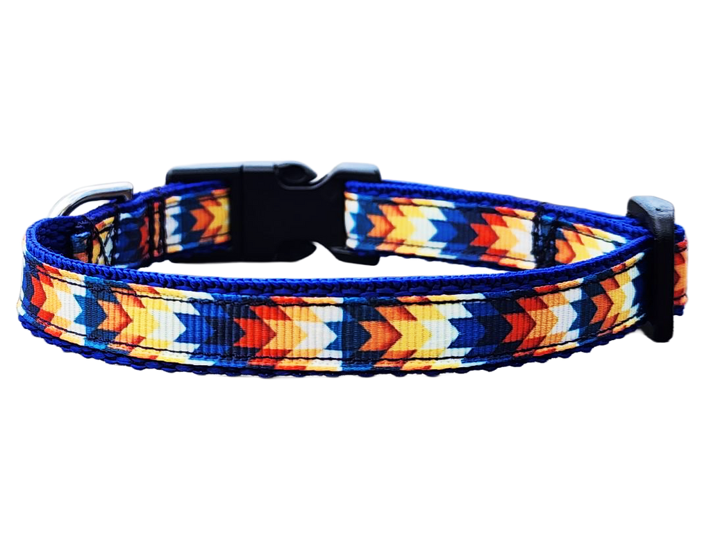 1/2" Blue Southwestern Dog Collar or Leash
