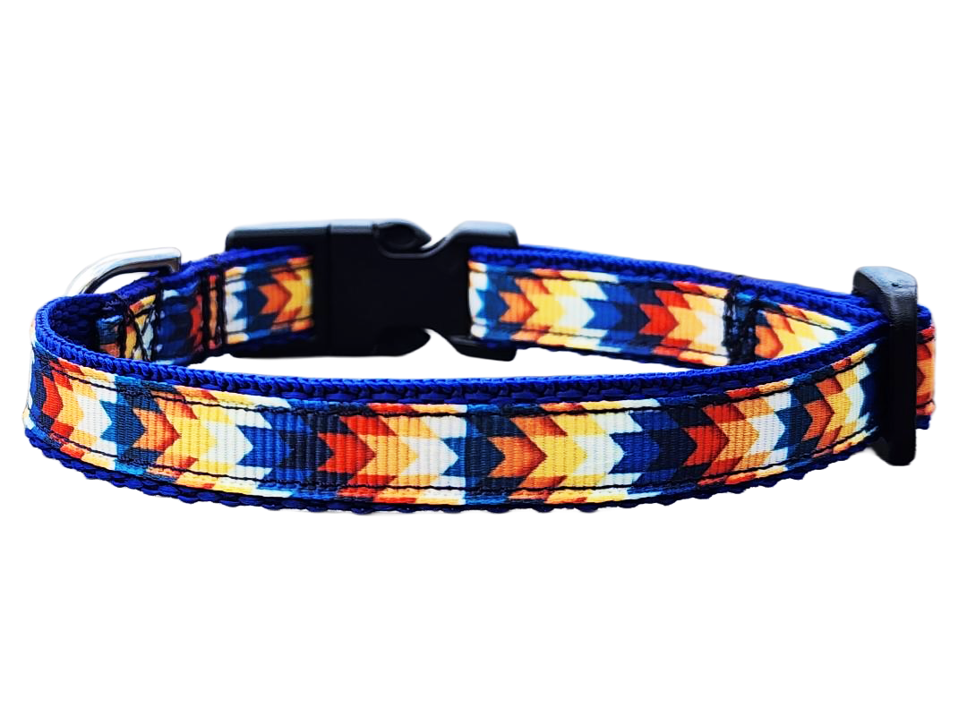 1/2" Blue Southwestern Dog Collar or Leash