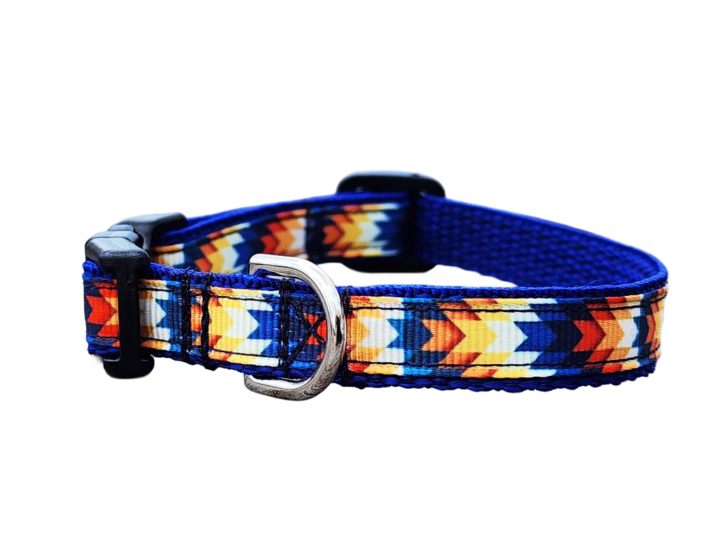 1/2" Blue Southwestern Dog Collar or Leash