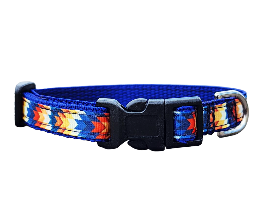 1/2" Blue Southwestern Dog Collar or Leash