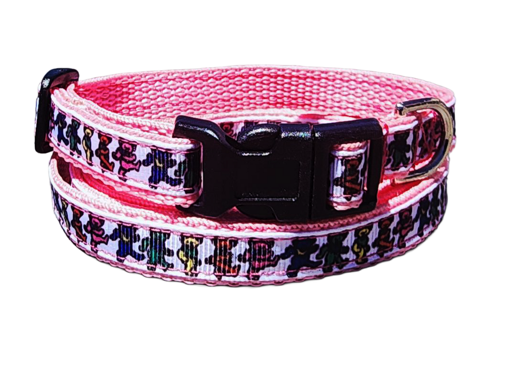 1/2" Pink Dancing Bears Dog Collar or Leash