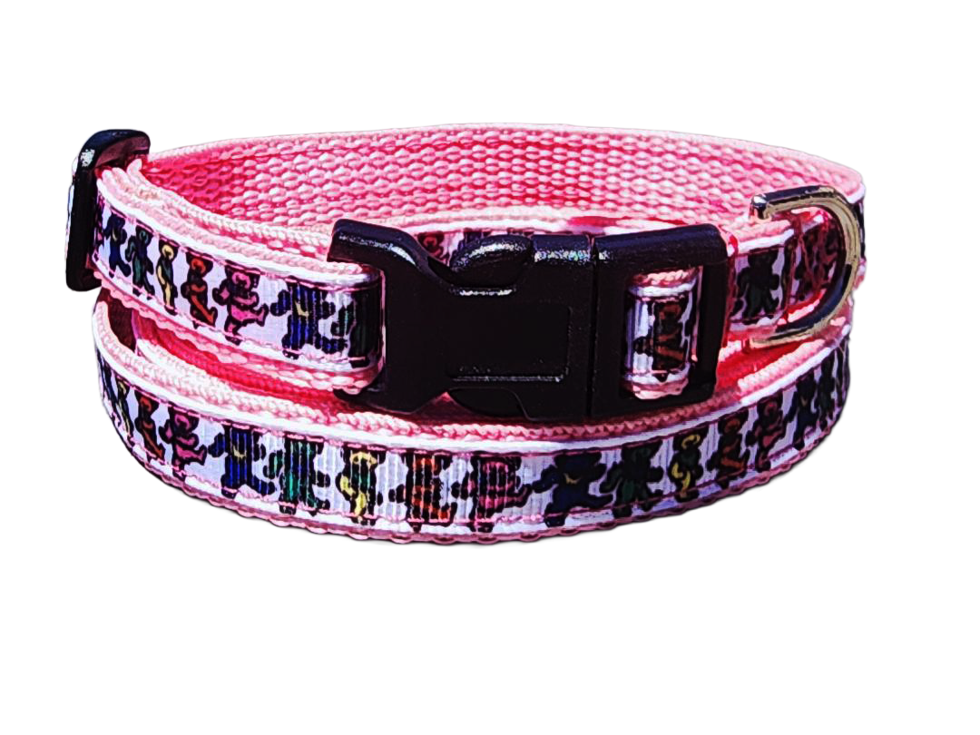1/2" Pink Dancing Bears Dog Collar or Leash