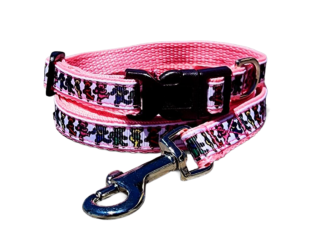 1/2" Pink Dancing Bears Dog Collar or Leash