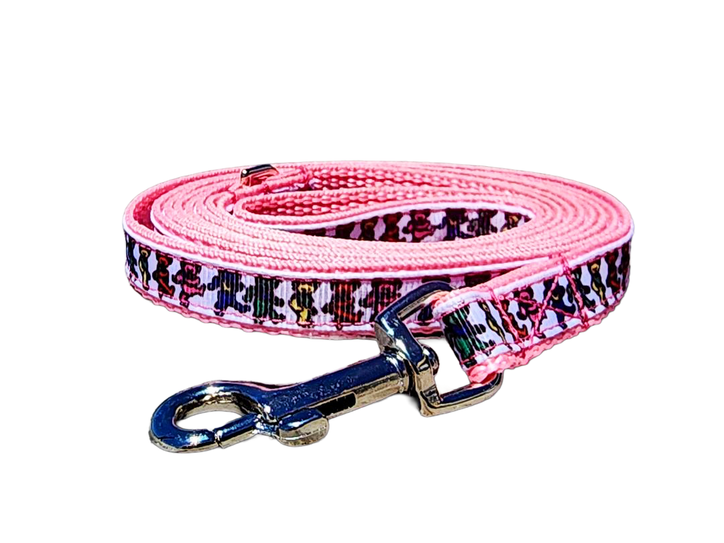 1/2" Pink Dancing Bears Dog Collar or Leash