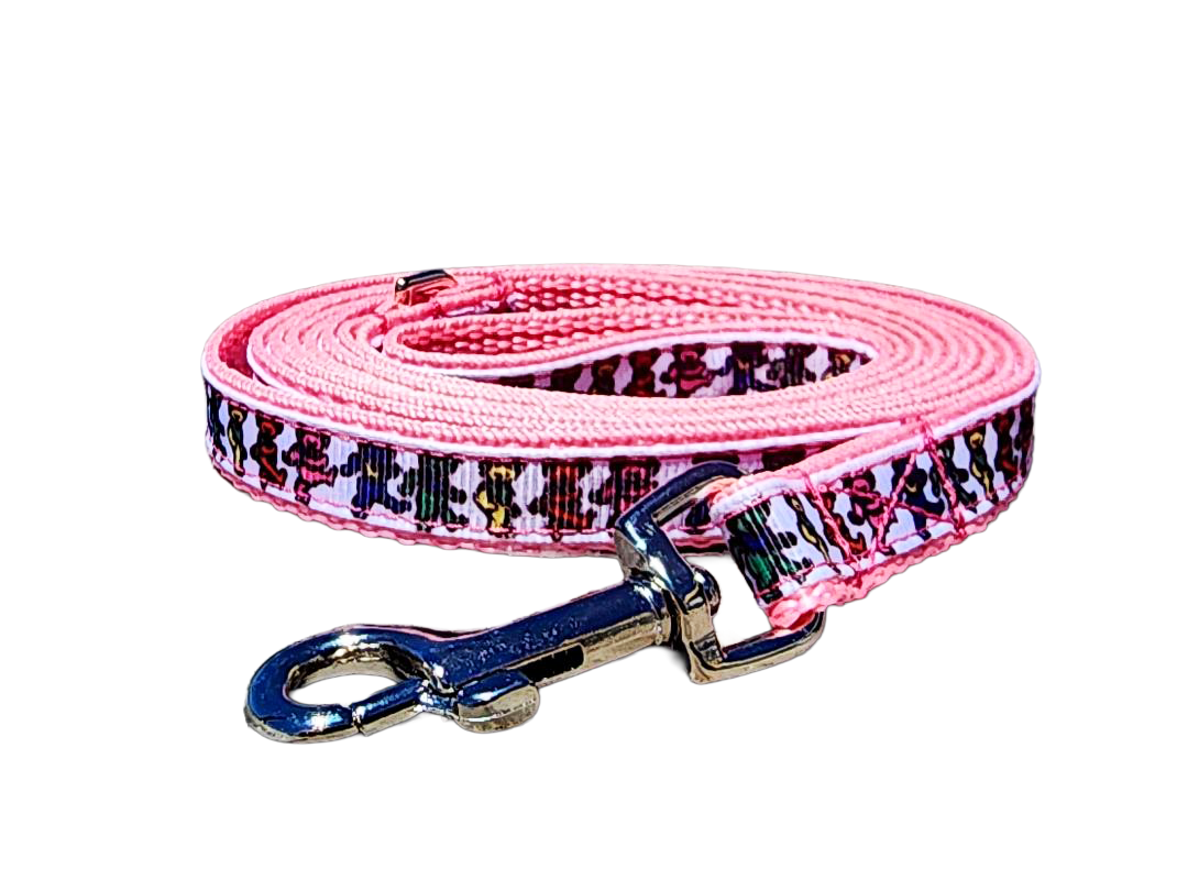 1/2" Pink Dancing Bears Dog Collar or Leash