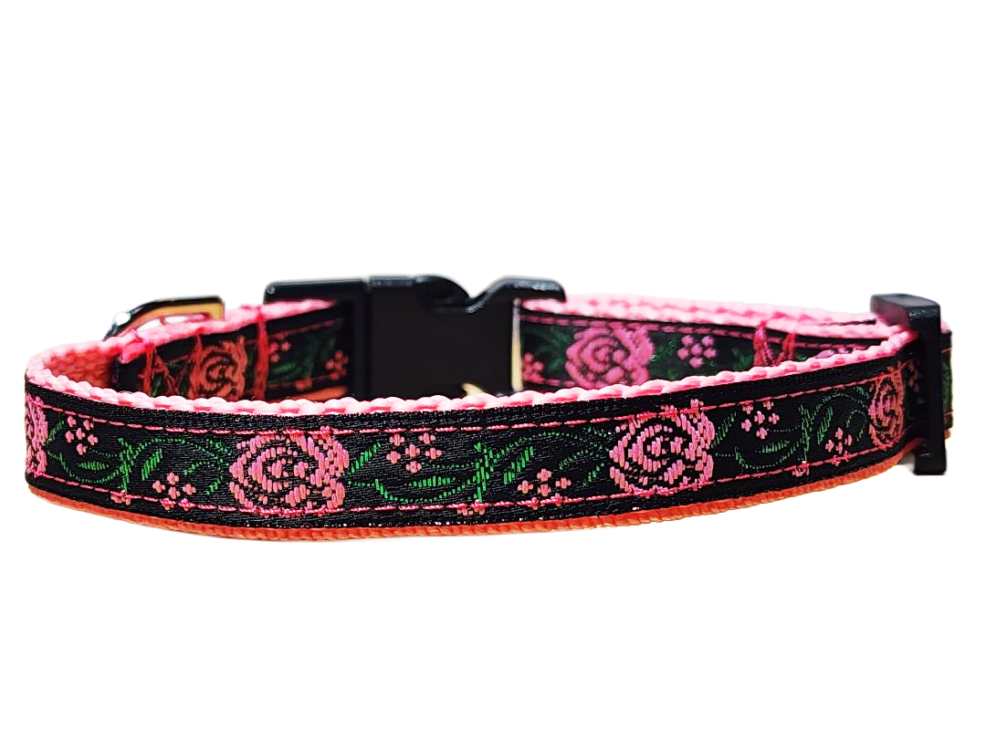 1/2" Pink Rose Dog Collar or Leash