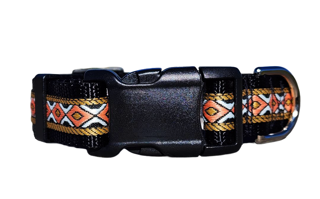 1" Black Southwest Dog Collar or Leash