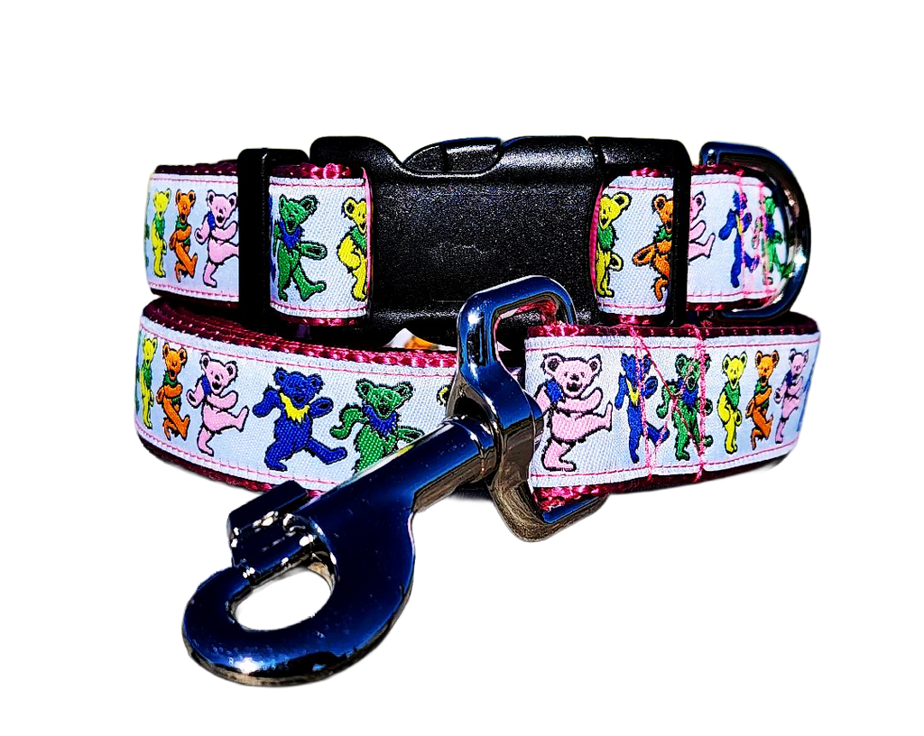 1" Pink Dancing Bears Dog Collar or Leash