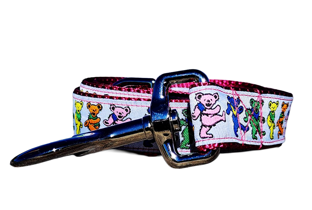 1" Pink Dancing Bears Dog Collar or Leash