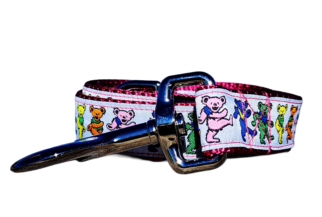 1" Pink Dancing Bears Dog Collar or Leash