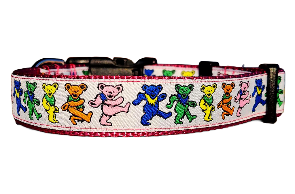 1" Pink Dancing Bears Dog Collar or Leash