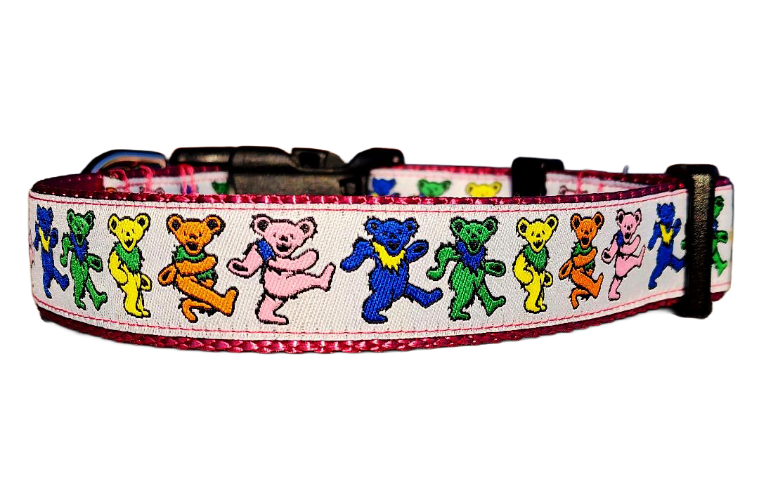 1" Pink Dancing Bears Dog Collar or Leash