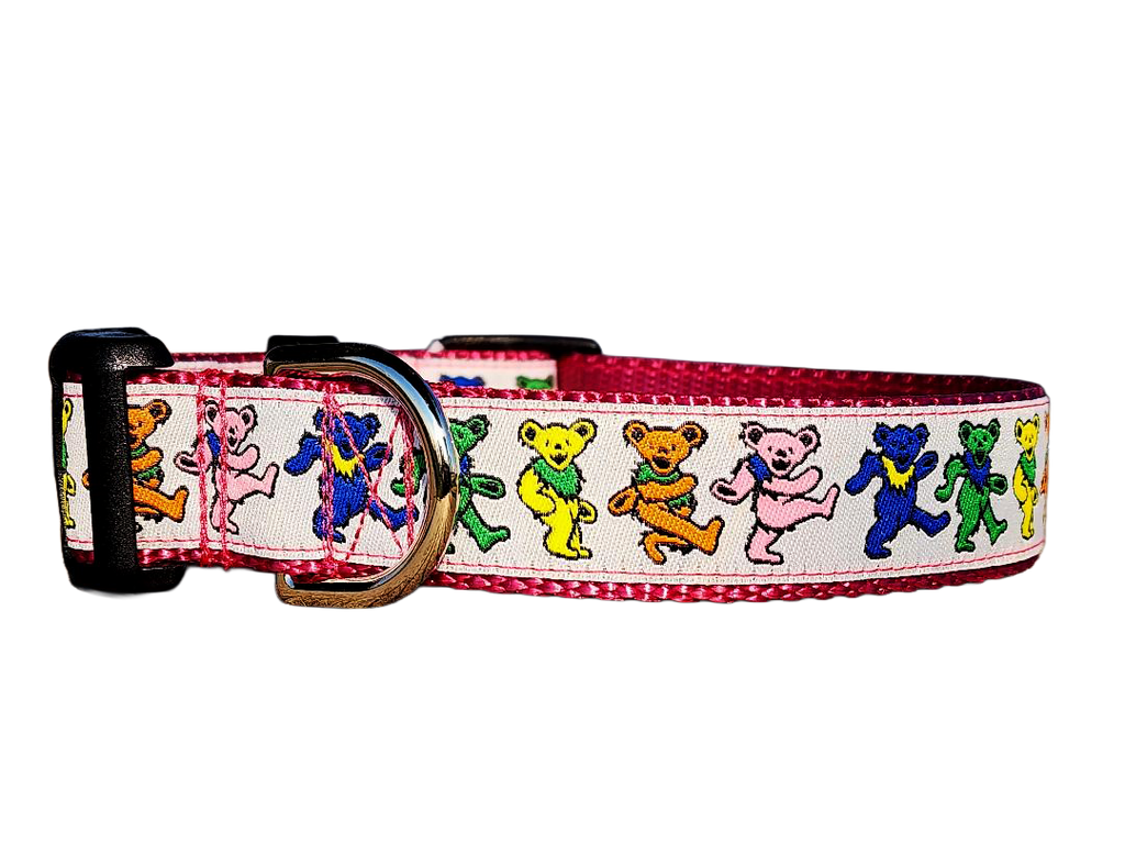 1" Pink Dancing Bears Dog Collar or Leash