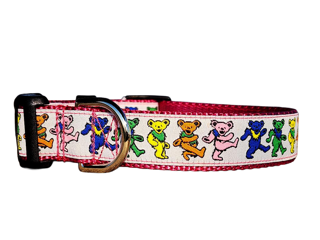 1" Pink Dancing Bears Dog Collar or Leash