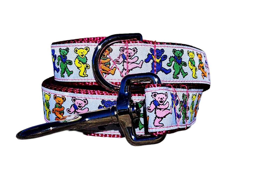 1" Pink Dancing Bears Dog Collar or Leash