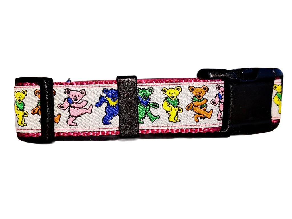 1" Pink Dancing Bears Dog Collar or Leash