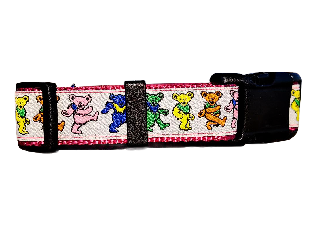1" Pink Dancing Bears Dog Collar or Leash