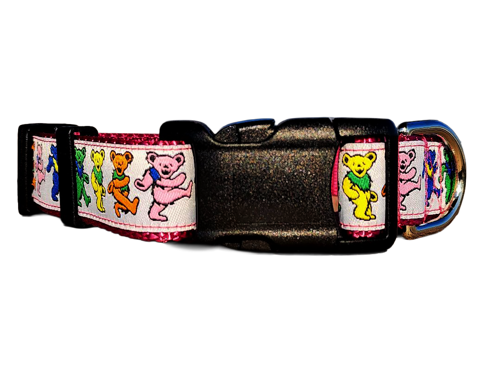 1" Pink Dancing Bears Dog Collar or Leash