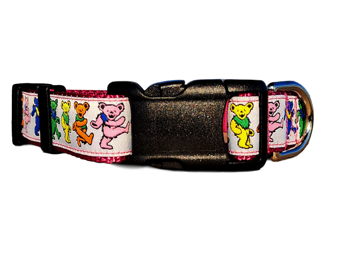 1" Pink Dancing Bears Dog Collar or Leash