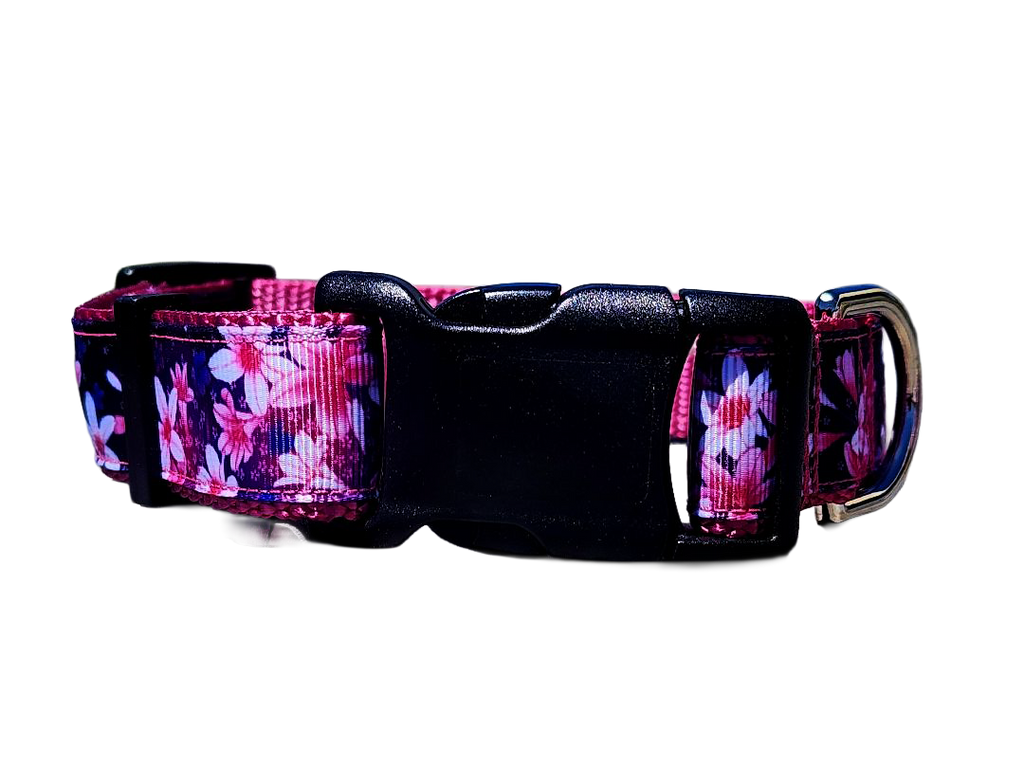 1" Pink Floral Dog Collar or Leash