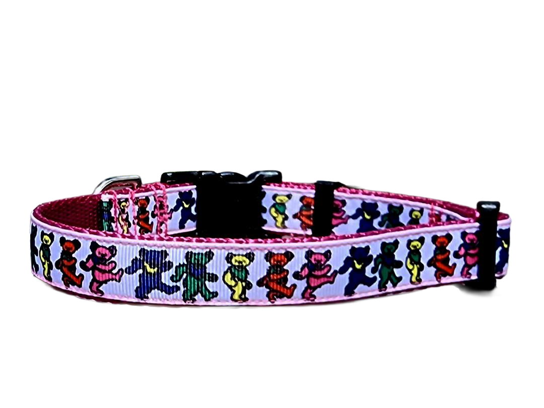 3/4" Pink Dancing Bears Dog Collar or Leash