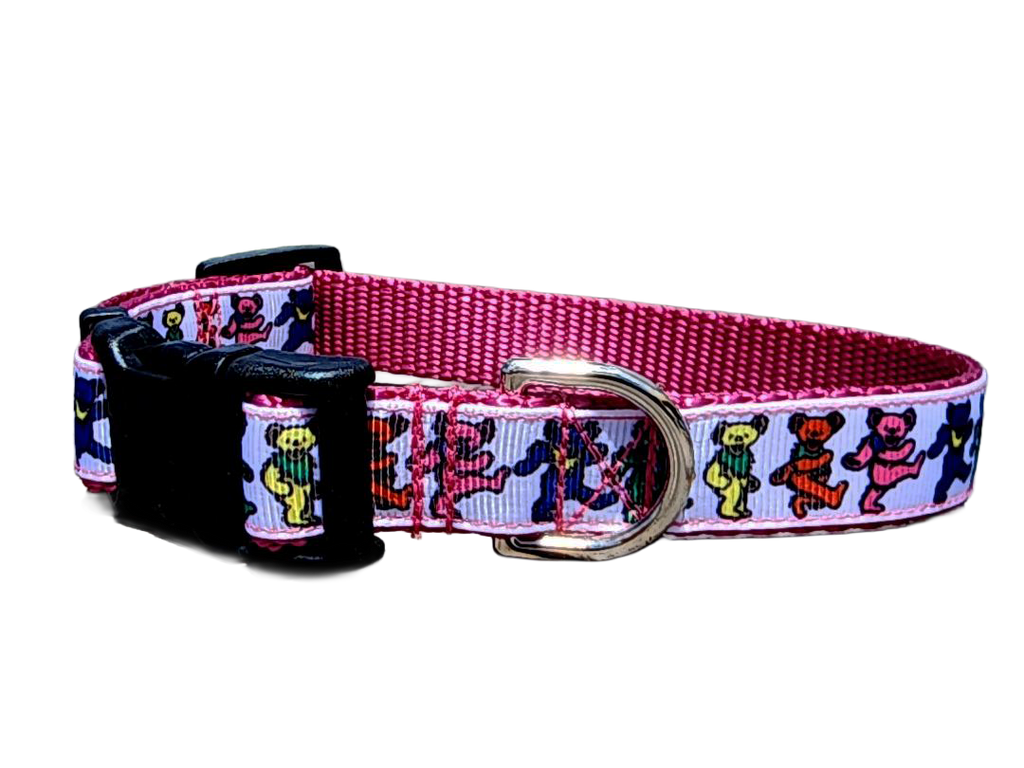 3/4" Pink Dancing Bears Dog Collar or Leash