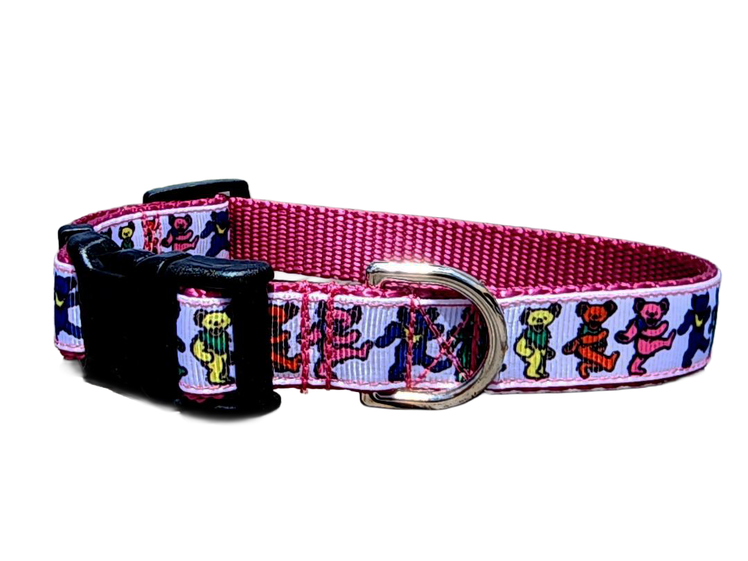 3/4" Pink Dancing Bears Dog Collar or Leash